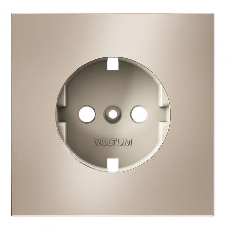 Накладка для розетки с заземлением (платина) Voltum S70 Metal VLSM000610