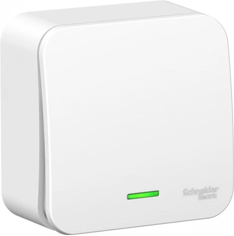 Выключатель накладной одноклавишный с подсветкой (белый) Systeme Electric Blanca BLNVA101101