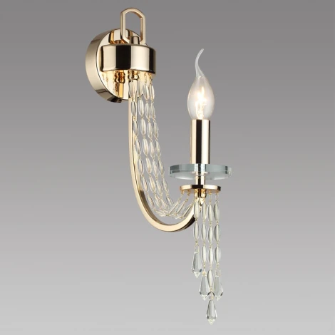 Бра Odeon Light Capel 5063/1W золото/прозрачный/металл/хрусталь (220V, подвески, свеча)