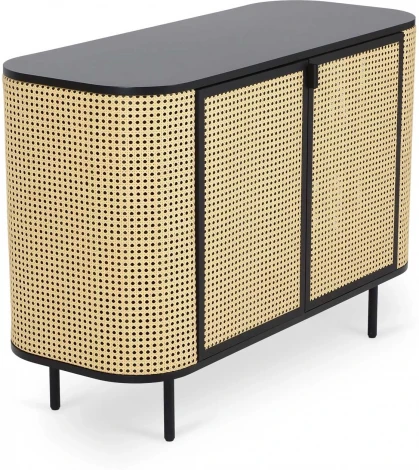 Сервант Male ОГОГО (арт.729915), (МДФ,ЛДСП,Ротанг/Бежевый,Черный)