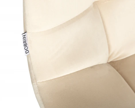 Набор 2 шт стул барный DOBRIN NICOLE (черные матовые ножки, кремовый велюр (108-113))