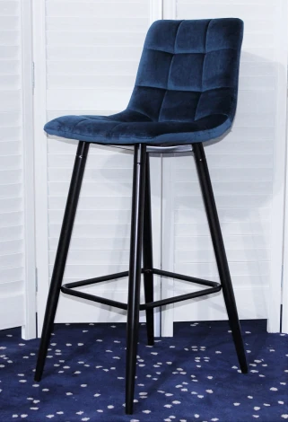 Барный стул LECCO UF910-18 NAVY BLUE, велюр 4 шт./2 кор.