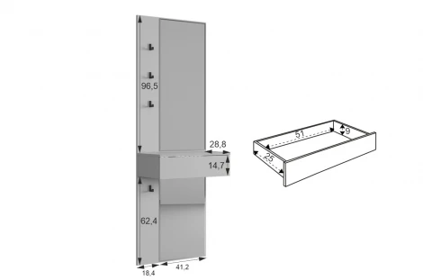 Зеркало Мерси Mebelson (ЛДСП,Зеркало,Пластик,Дерево/Графит) арт.177192,2125