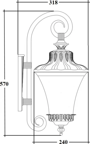 Настенный фонарь уличный IP44 Oasis Light ELBA 86402 Bl (220V, фонарь)