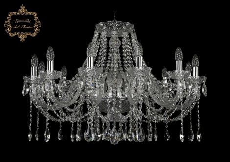 Подвесная люстра Art Classic 11.12 11.12.12.300.Cr.Sp (220V, хрусталь, на цепи, подсвечник, свеча)