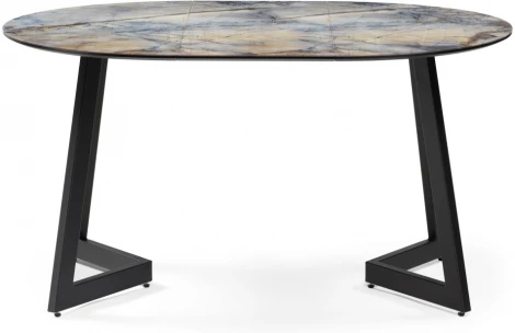 Стеклянный стол Woodville Алингсос 100(140)х100х76 магеллан / черный 532385