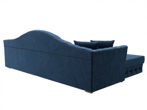 Диван угловой Артис левый угол (Брус,Рейка/Пластик/Велюр/Синий) Лига Диванов 128027L