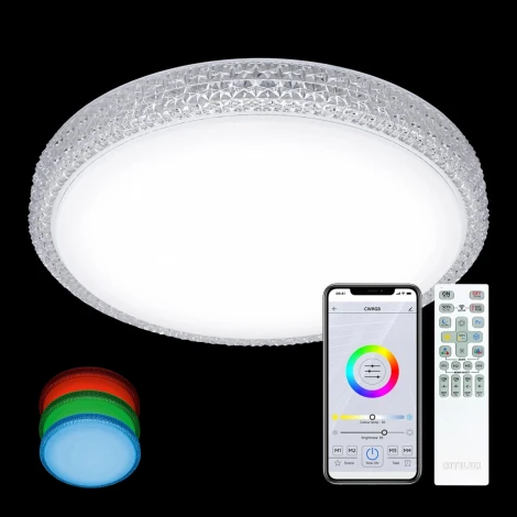 Потолочная люстра RGB Citilux Альпина CL718A40G (LED, 220V, пульт управления, управление смартфоном, голосовое управление, умный дом - Алиса, Маруся, Сири, круглые)
