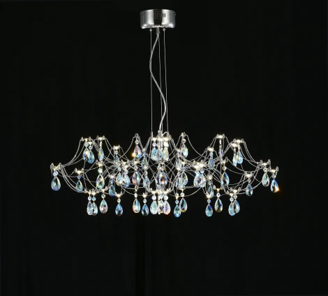 Подвесная люстра светодиодная с пультом и хрустальными подвесками K9 MyFar Ersilia MR2661-60P-50СD