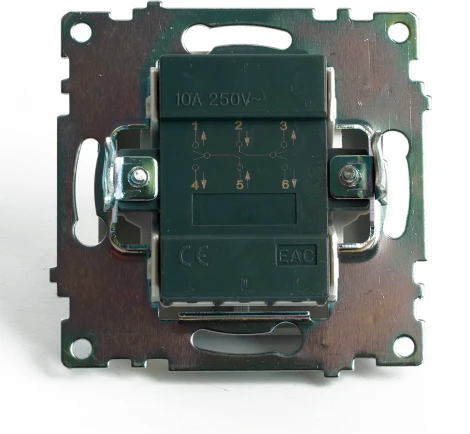 Переключатель двухклавишный (серебро) Stekker Катрин 49168