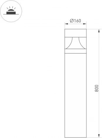 Наземный светильник LGD-LANDMARK-BOLL-H800-20W Warm3500-MIX (GR, 300 deg, 230V) (Arlight, IP65 Металл) 045533 (LED)