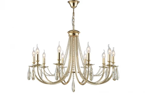 Подвесная люстра Crystal Lux Victoria SP10 GOLD/AMBER