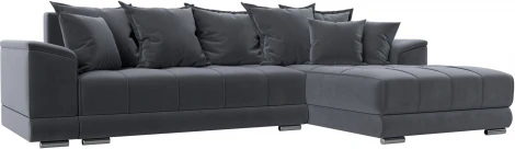 Диван угловой НордСтар правый угол (Серый/Велюр) Лига Диванов арт.121110