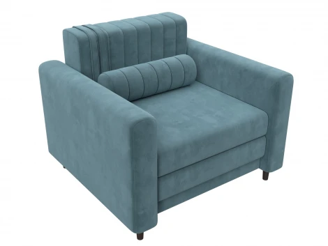 Кресло Лига-070 (ЛДСП,Брус,Фанера/Дерево/Велюр/Бирюзовый) Лига Диванов 132557