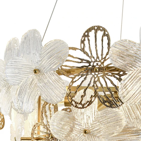 Подвесная люстра (12049/8P Brass) Indigo Fiori V000555 (220V, на тросе, цветы)