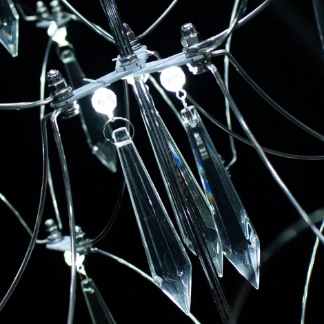 Подвесная люстра светодиодная хрустальная с пультом ILLUMICO IL0909-800HX-66 Ether