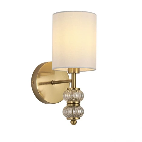 Бра со стеклянным декором Lumion Ilmira 8337/1W бронза/белый, металл/стекло/текстиль E14 40W 220V