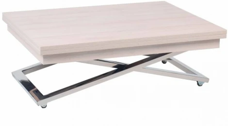 Стол-трансформер Левмар Cross D68/S79 дуб шамони светлый/ опоры нерж.ст.