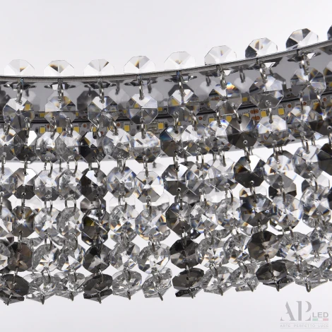 Подвесная люстра светодиодная APL LED Sicilia SH502.0.60.R.Ni.4000.Clear.731 (220V, хрусталь, на тросе, круглые)