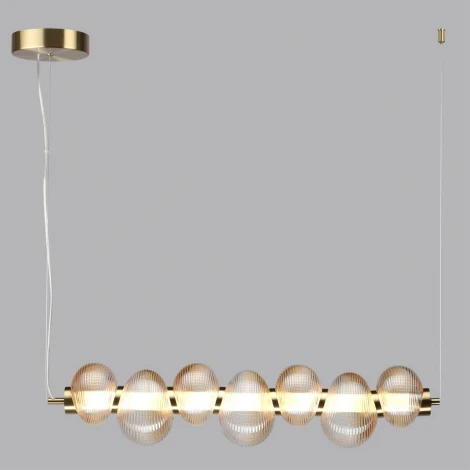 Подвесной светильник линейный Odeon Light Bruco 5095/24L латунный/янтарный градиент/металл/стекло LED 24W 4000K (220V, на тросе)
