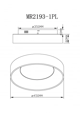 Потолочный светодиодный светильник круглый MyFar Shannon MR2193-1PL (220V, пульт управления, круглые, IP40)