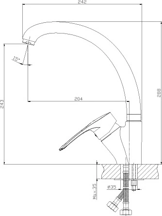Смеситель Rossinka T T40-23 для кухонной мойки