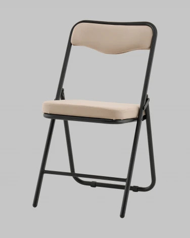 Стул складной Джонни велюр велютто бежевый каркас черный матовый Stool Group арт.УТ000041388