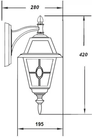 Настенный фонарь уличный FARO lead GLASS 91102/04 lgY Bl Oasis Light