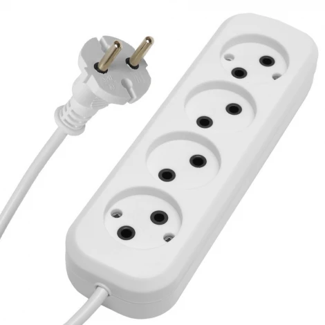 Удлинитель 4-х местный без заземления 5 метров (белый) Stekker Home 39218