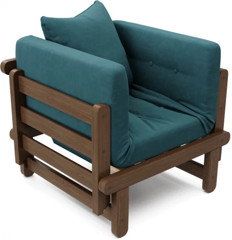 Кресло Arsko Сламбер орех голубой велюр