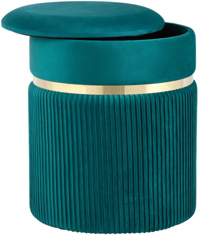 Пуф Миранда с ящиком велюр бирюзовый УТ000035332