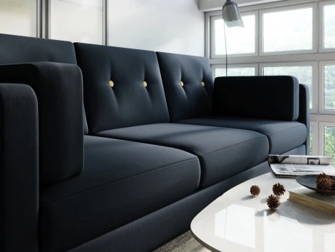 Диван Arsko прямой Ингвар Б велюр антрацитовый