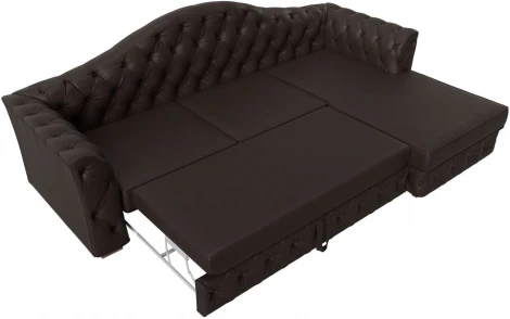 Диван угловой Артис правый угол (Коричневый/Экокожа) Лига Диванов арт.121635