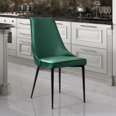 Стул Top Concept Oliver, бархат зеленый 19/ черный конус