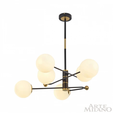 Потолочная люстра на штанге Arte Milano 272708/6 BK/GD (220V, шарики)