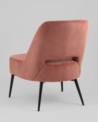 Кресло лаунж Stool Group Бостон велюр рельефный коралловый арт.УТ000039983