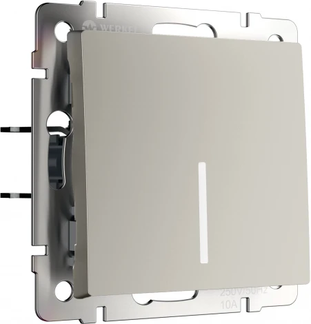 Выключатель одноклавишный с подсветкой (дымчатый) Werkel W1210104