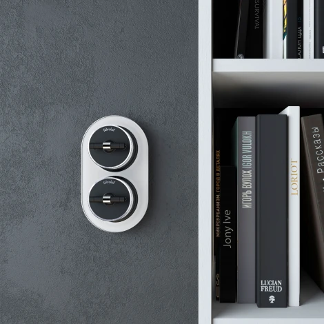 Переключатель / выключатель одноклавишный Vintage (черный матовый/хром) Werkel W5812051 (a055914)