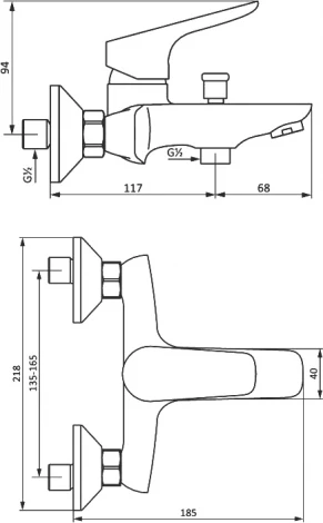 Смеситель Damixa RedBlu Origin Bit 771000000 для ванны с душем