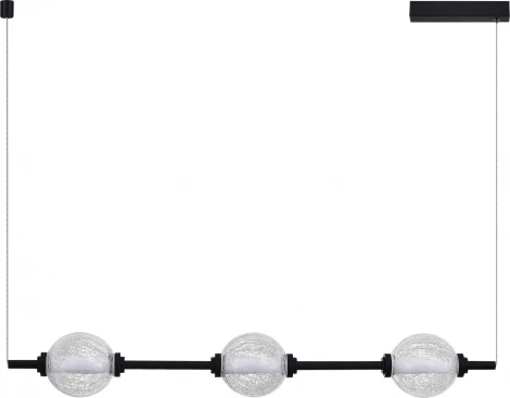 Подвесной светильник ST Luce Peek SL6120.403.03 Черный/Прозрачное кракелированное стекло LED 3*8,5W 3000K (220V, на проводе, шарики)