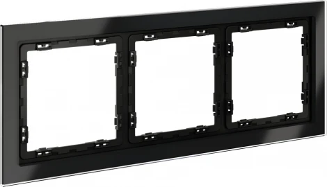 Рамка на 3 поста (черный, стекло) Voltum S70 VLS110308