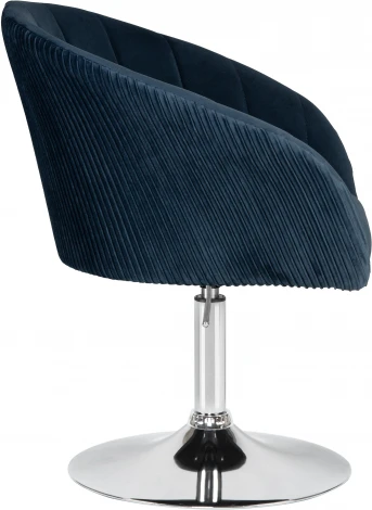 Кресло дизайнерское DOBRIN EDISON (синий велюр (1922-20)) 8600-LM 8600-LM, цвет сиденья синий (1922-20), основания хром