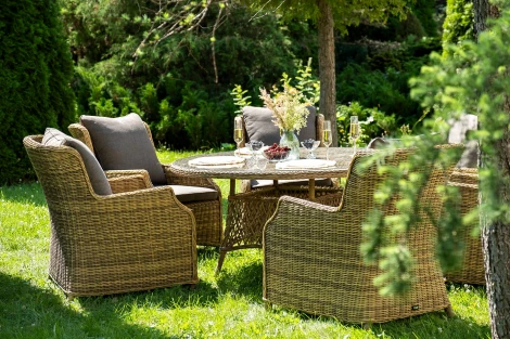 "Эспрессо–150 N" обеденная группа плетеная, цвет соломенный 4SIS арт.УТ-00008189