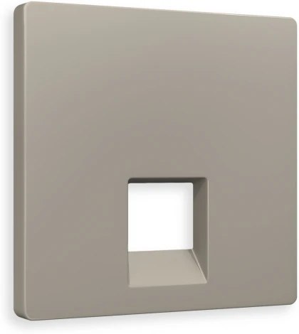 Лицевая панель Ambrella Volt ALFA (Серо-бежевый матовый) для компьютерной/телефонной розетки RJ-45/RJ-11 QUANT AP3720