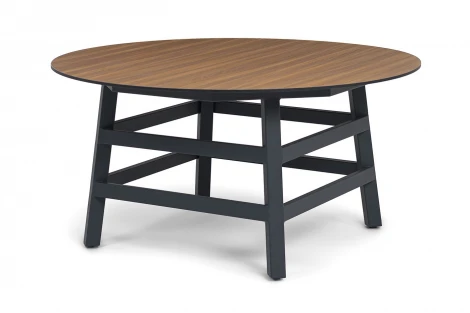 "Рио" стол из HPL круглый Ø160см, H75, цвет столешницы "дуб" 4SIS OAK-D160-H75-St-RIO(R7024SH)-4sis