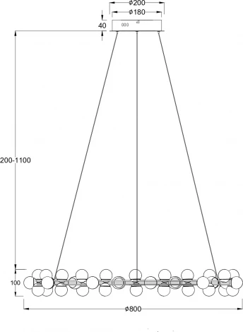 Подвесной светильник Maytoni Tessara MOD081PL-L60G3K (LED, 220V, на тросе, шарики, бусы)