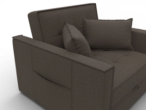 Кресло-кровать Лига-104 (80) (ЛДСП,Брус,Фанера,Рогожка/Коричневый) Лига Диванов 134843