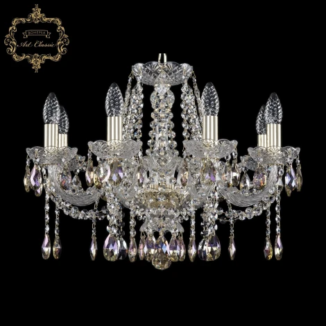 Подвесная люстра Art Classic 11.12 11.12.8.195.Gd.Sp.K801 (220V, хрусталь, на цепи, подсвечник, свеча)