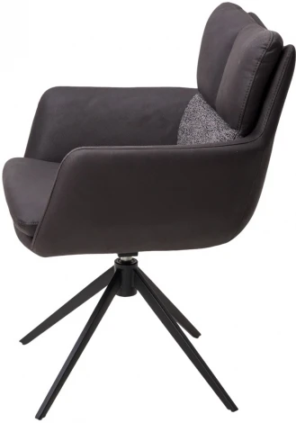 Стул LUIS 360 град. поворот Серый Maison 99# / OTE COBBLE 457 / черный каркас, ®DISAUR (арт.621M05778)