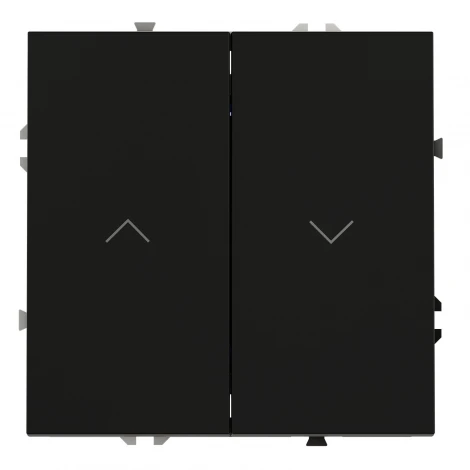 Выключатель встраиваемый Voltum S70 для жалюзи 10А, (черный матовый)